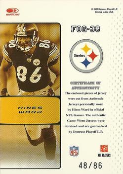2007 Leaf Certified Materials - Fabric of the Game Jersey Number #FOG-38 Hines Ward Back