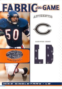 2007 Leaf Certified Materials - Fabric of the Game Position #FOG-135 Mike Singletary Front
