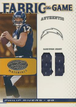 2007 Leaf Certified Materials - Fabric of the Game Position #FOG-74 Philip Rivers Front