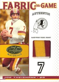 2007 Leaf Certified Materials - Fabric of the Game Prime #FOG-126 Joe Theismann Front