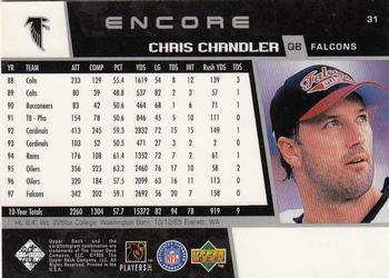 1998 Upper Deck Encore #31 Chris Chandler Back