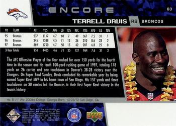 1998 Upper Deck Encore #63 Terrell Davis Back