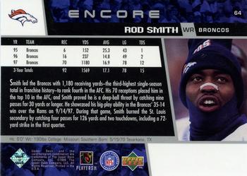 1998 Upper Deck Encore #64 Rod Smith Back