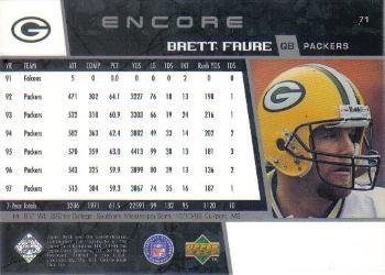 1998 Upper Deck Encore #71 Brett Favre Back