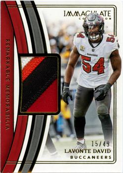 2023 Panini Immaculate Collection - Remarkable Memorabilia #REM-LD Lavonte David Front