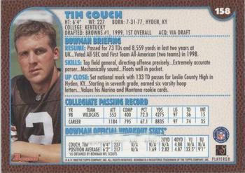 1999 Bowman #158 Tim Couch Back