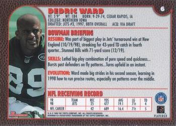 1999 Bowman #6 Dedric Ward Back