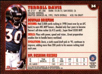 1999 Bowman #34 Terrell Davis Back