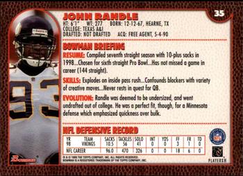 1999 Bowman #35 John Randle Back
