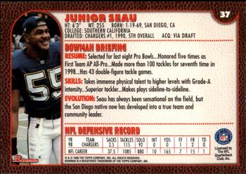1999 Bowman #37 Junior Seau Back