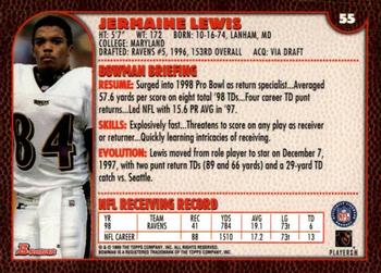 1999 Bowman #55 Jermaine Lewis Back