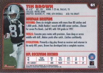 1999 Bowman #61 Tim Brown Back