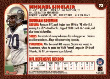 1999 Bowman #73 Michael Sinclair Back