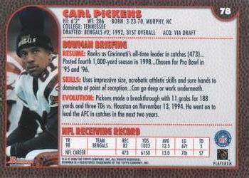 1999 Bowman #78 Carl Pickens Back