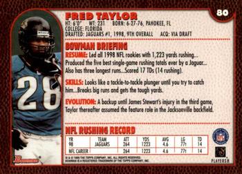 1999 Bowman #80 Fred Taylor Back