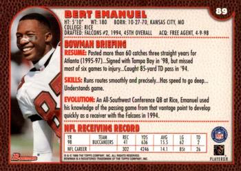 1999 Bowman #89 Bert Emanuel Back