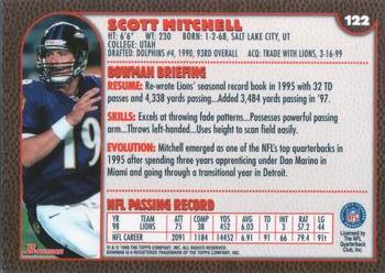 1999 Bowman #122 Scott Mitchell Back