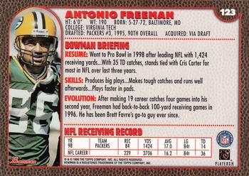 1999 Bowman #123 Antonio Freeman Back