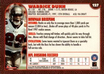 1999 Bowman #127 Warrick Dunn Back