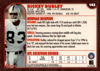 1999 Bowman #143 Rickey Dudley Back
