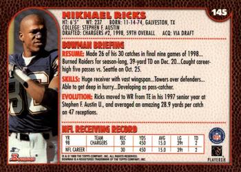 1999 Bowman #145 Mikhael Ricks Back