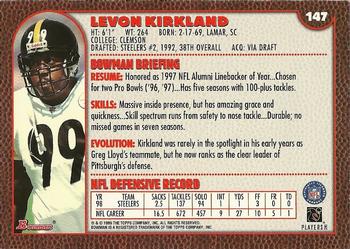 1999 Bowman #147 Levon Kirkland Back