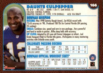 1999 Bowman #166 Daunte Culpepper Back
