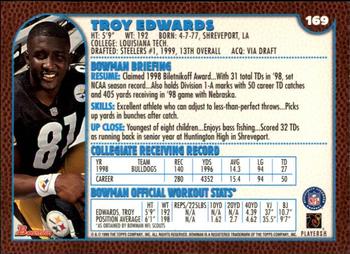 1999 Bowman #169 Troy Edwards Back