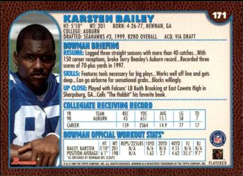 1999 Bowman #171 Karsten Bailey Back