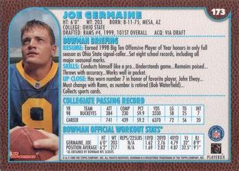 1999 Bowman #173 Joe Germaine Back