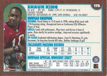 1999 Bowman #175 Shaun King Back