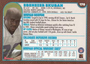 1999 Bowman #178 Ebenezer Ekuban Back