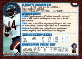 1999 Bowman #187 Marty Booker Back