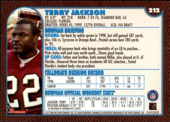 1999 Bowman #212 Terry Jackson Back