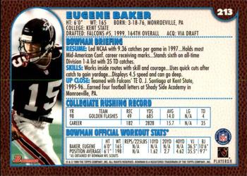 1999 Bowman #213 Eugene Baker Back