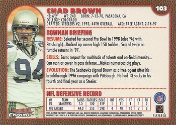 1999 Bowman Chrome #103 Chad Brown Back