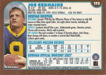 1999 Bowman Chrome #173 Joe Germaine Back