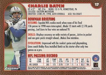 1999 Bowman Chrome #17 Charlie Batch Back