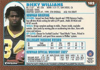 1999 Bowman Chrome #182 Ricky Williams Back