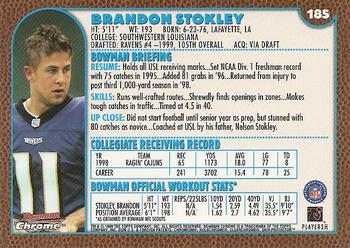 1999 Bowman Chrome #185 Brandon Stokley Back