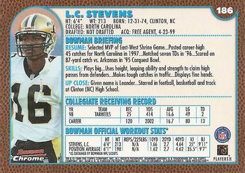 1999 Bowman Chrome #186 L.C. Stevens Back