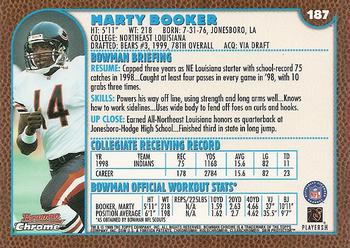 1999 Bowman Chrome #187 Marty Booker Back