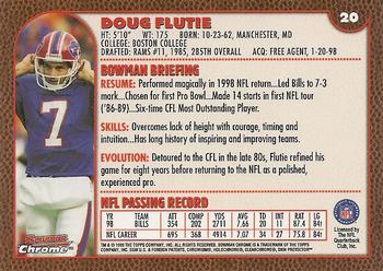 1999 Bowman Chrome #20 Doug Flutie Back