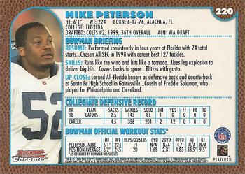 1999 Bowman Chrome #220 Mike Peterson Back