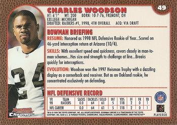 1999 Bowman Chrome #49 Charles Woodson Back