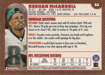 1999 Bowman Chrome #53 Keenan McCardell Back