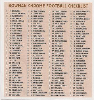1999 Bowman Chrome #NNO Checklist Front