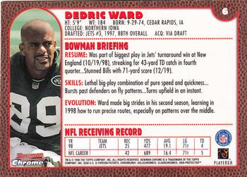 1999 Bowman Chrome #6 Dedric Ward Back