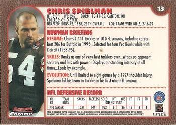 1999 Bowman Chrome #13 Chris Spielman Back