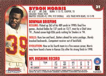 1999 Bowman Chrome #31 Byron Morris Back